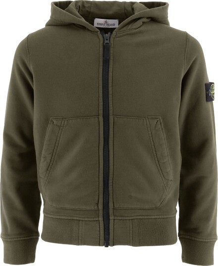 Stone Island Cardigan Militær Green m. Logo Stone Island 8 år 128 Cardigan Grønn