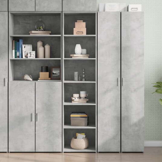 Highboard betonggrå 45x41x185 cm konstruert tre