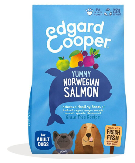 Edgard & Cooper Kornfritt Hundefôr med Laks 2,5 kg – Hypoallergen Tørrfôr for Voksne Hunder Edgard & Cooper Kornfritt Hundefôr med Laks 2,5 kg – Hypoallergen Tørrfôr for Voksne Hunder