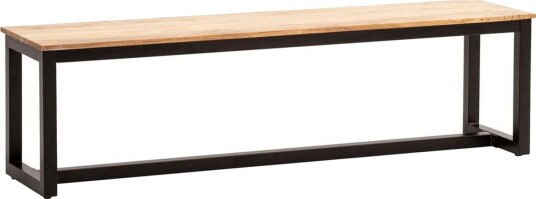 Spisestuebenk Wohnling massivt tre industriell loft stil med metallbein 160 cm   160 cm