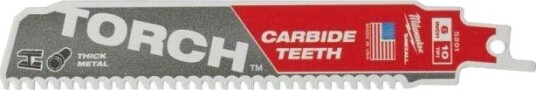 Milwaukee Torch Bajonettsagblad 6", 10 TPI, Carbide-Tenner - 5 Stk.