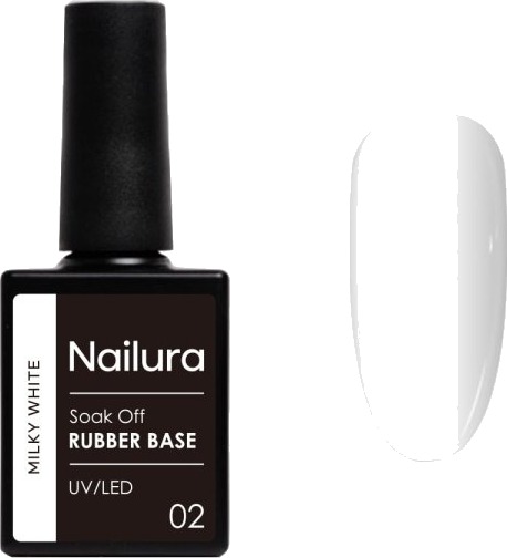 Nailura Rubber Base 2 – Melkehvit – 10 ml