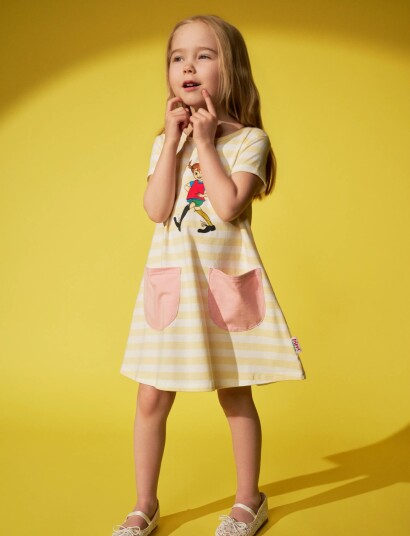 Martinex Munter Pippi Klänning - Yellow - 86