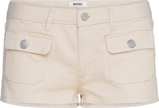 Monki Mini Shorts - Beige - 44