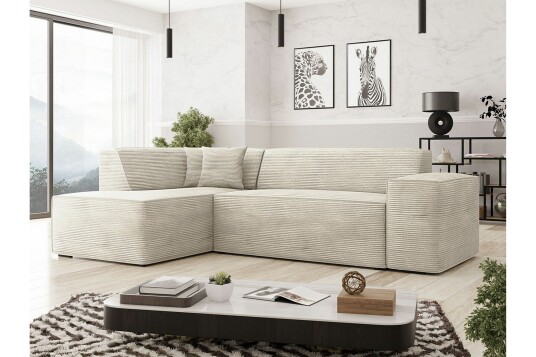 Kintore 3 seters Hjørnesofa Beige/Lys Beige