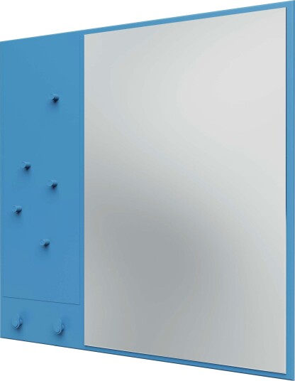Memo Wall Mirror With Notice Board Azure