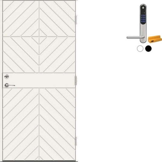 Ytterdør Swedoor Advance-Line Classic Grieg med Yale Doorman Classic Home