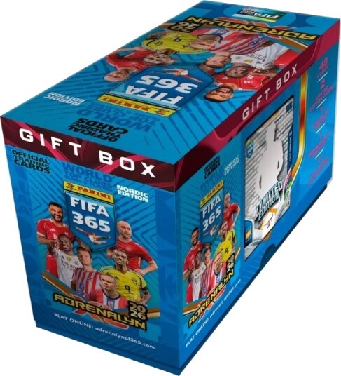 Asmodee FIFA 365 AdrenXL 2026 gaveeske med boosterpakker og Limited Edition-kort