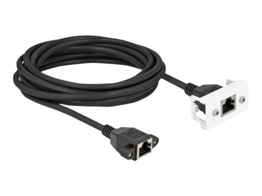 Delock Nettverkskabel Rj-45 Hun Med Muttere For Rj-45 Hun Panelmonterbar 5 M S/Ftp Cat 6A Halogenfri Snap-In Svart/Hvitt Delock Nettverkskabel Rj-45 Hun Med Muttere For Rj-45 Hun Panelmonterbar 5 M S/Ftp Cat 6A Halogenfri Snap-In Svart/Hvitt