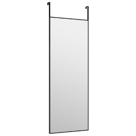 vidaXL Dørspeil svart 30x80 cm glass og aluminium