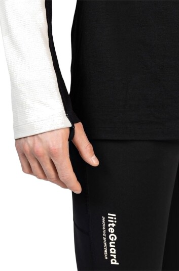liiteGuard Hybrid Merino Baselayer Løpstrøye Herre Beige/Svart 2XL