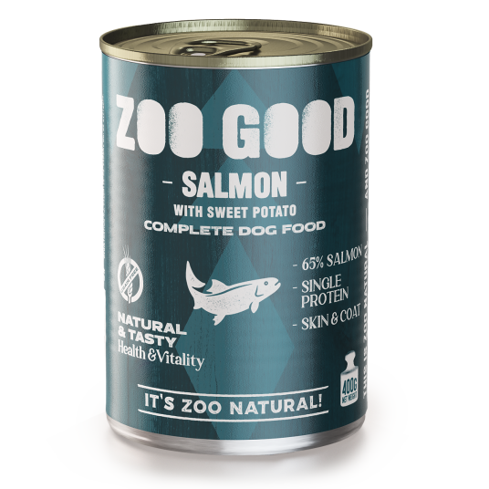 Zoo Good Våtmat til Hund med Laks og Sød Potet 400 g x 6
