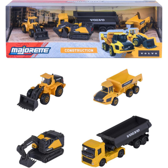 Majorette Volvo Anleggskjøretøy Gavepakke 4 Pack