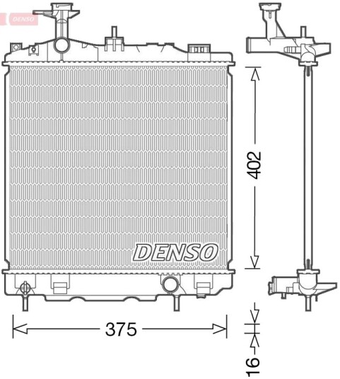 Radiator, motorkjøling DENSO DRM45041
