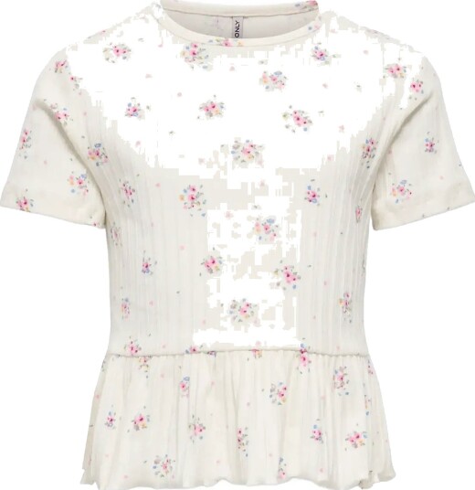 Kids Only Kmgbillie Ss Aop Top Jrs Cream 128