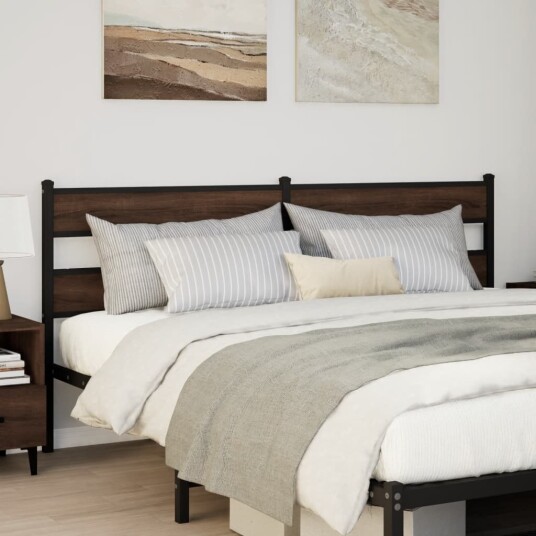 Hodegavl brun eik 200 cm stål og konstruert tre 8721158377784