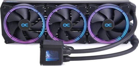 Alphacool Eisbaer Aurora 420 CPU vannkjøler med RGB 3 vifter Svart