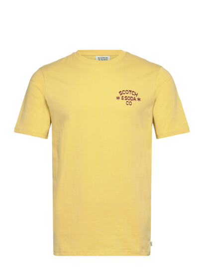 Scotch & Soda Left Chest Artwork Regularfit Tshirt Yellow S Scotch & Soda Left Chest Artwork Regularfit Tshirt Yellow S