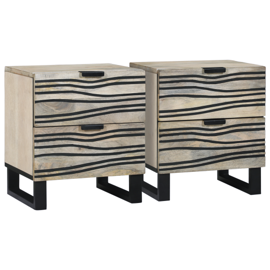  Nattbord med skuff 2 pcs Valnøtt 40 x 33.5 x 46 cm