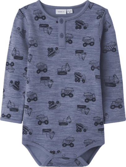 Name It Nmmwuppo body i ull/bomull småbarn Folkstone Gray