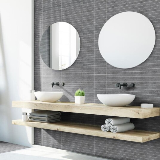 Mosaikk Arredo SunStone Sort Mosaic 3x15 cm