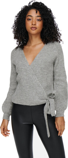 ONLY Onlmia L/S Wrap Cardigan Rp Knt - Grey - L ONLY Onlmia L/S Wrap Cardigan Rp Knt - Grey - L