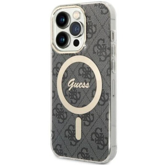Guess Iphone 14 Pro Deksel 4g Pattern Magsafe Svart