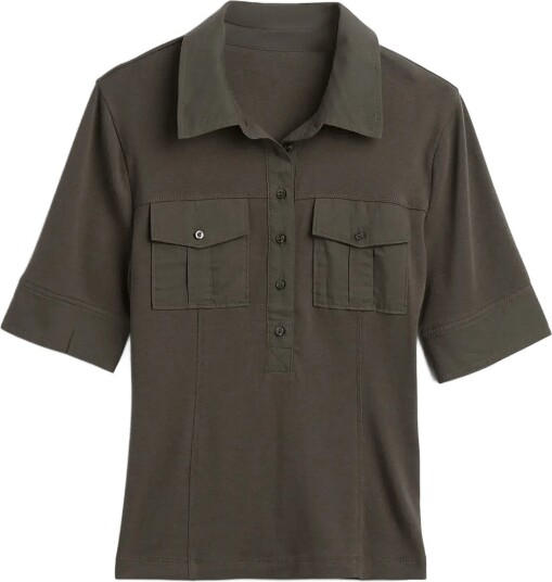 GAP Modern Elbow Sleeve Utility T Shirt From The Gap Collection Khaki green L