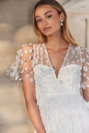 Bubbleroom Occasion Floral 3D Dress White 44