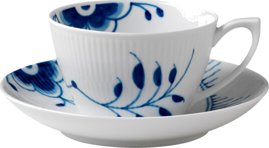 Royal Copenhagen Blue Fluted Mega tekopp med skål 28 cl