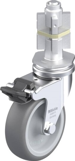Blickle 613414 Lra-Tpa 75G-Fi-E05 Styrehjul Med Brems, Hjuldiameter 75 Mm, Bæreevne (Maks.) 75 Kg, 1 Stk