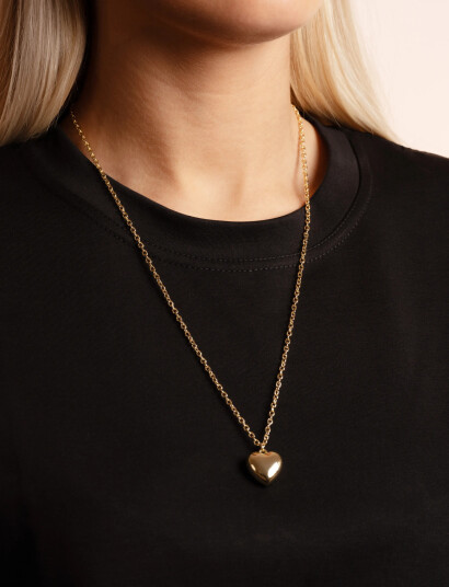 SNÖ of Sweden Cute Big Heart Neck 50 Plain G 50 Cm Gold 50 CM