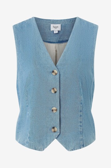 Saint Tropez Jeansvest JaclynSZ Vest Blå Saint Tropez Jeansvest JaclynSZ Vest Blå