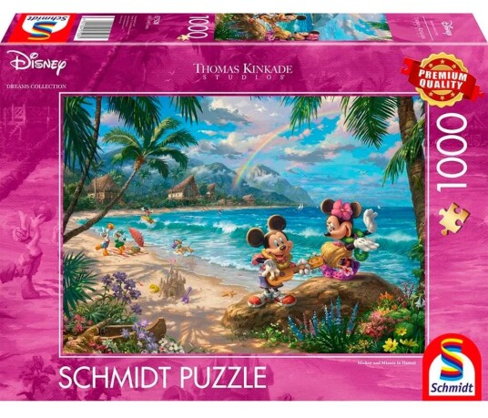 Schmidt puslespill Kinkade Disney Mikke og Minnie på Hawaii puslespill 1000 brikker Schmidt puslespill Kinkade Disney Mikke og Minnie på Hawaii puslespill 1000 brikker