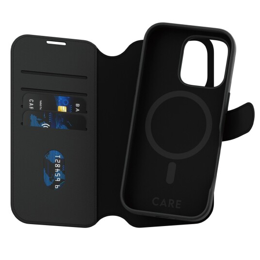 Care by PanzerGlass Tango 2-i-1 MagSafe Lommebokdeksel Sort for iPhone 16 Pro