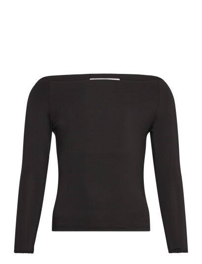 Rosemunde Kids Rkbillie Ls Off Shoulder T-Shirt - Black - 140