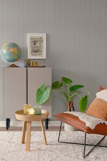 Majvillan Tapet Herringbone Blå