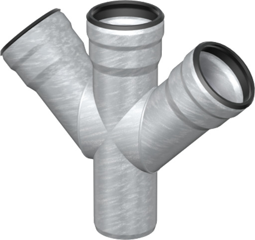 GM-X 50X50 DOBBEL. GREN NR. 87GR. galvanized DN50, L=130 mm