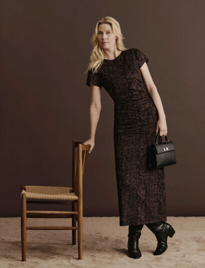 Rosemunde Rwbillie Capsleeve Long Dress - Brown - 44 Rosemunde Rwbillie Capsleeve Long Dress - Brown - 44