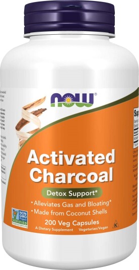 NOW Activated Charcoal 200 stk NOW Activated Charcoal 200 stk
