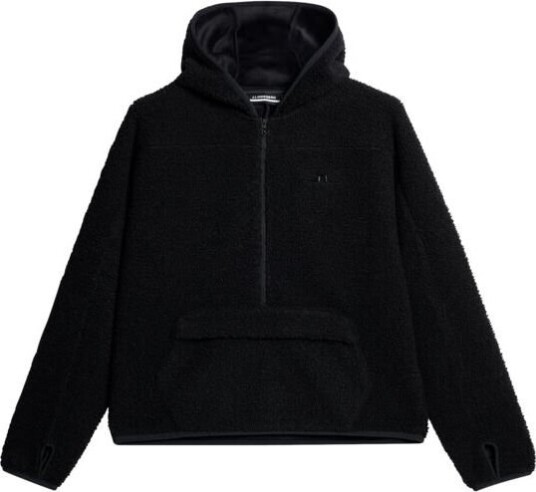 J.Lindeberg Women's Delise Pile Hoodie Black L