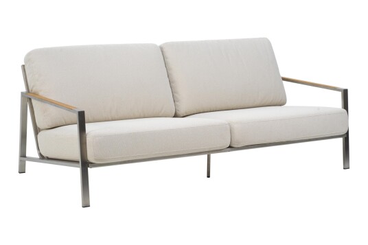 Brafab Naos 2,5 seters sofa Stainless Steel/Dot Beige 193 x 99 x 78 cm Rostfritt