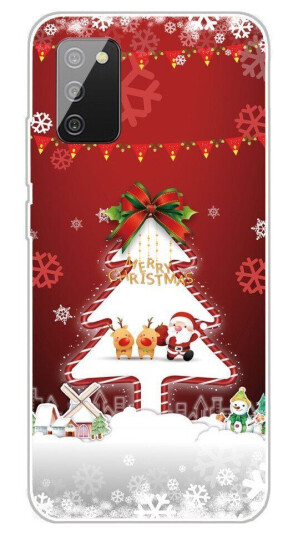 INCOVER Samsung Galaxy A03s TPU Plast Jul Deksel - Merry Christmas - Juletre og Snøfnugg