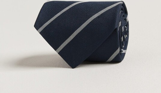 Ralph Lauren Purple Label Regimental Stripe Silk Tie Navy/Silver