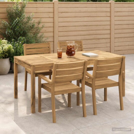 vidaXL Hage middagsbord Hvit 180 x 88,5 x 75 cm Solid akasietre