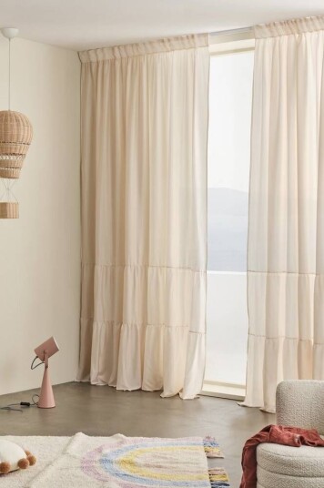 Jotex MEAUX gardin med multifunksjonsbånd 2-pk Beige 1689562-02-220 1689562-02-300
