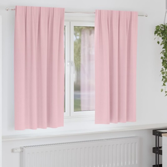 vidaXL Mørkleggende Gardiner med Ringer 2 pcs Babyrosa 175 x 140 cm