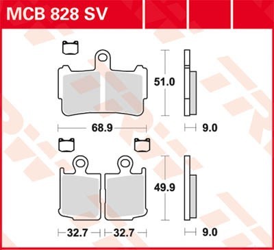 Bremseklosser TRW MCB828SV Bremseklosser TRW MCB828SV