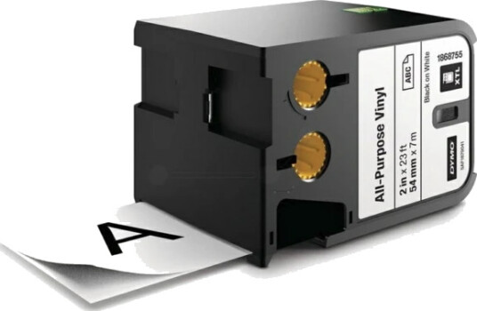 Dymo DirectLabel-etikett Vinyl sort på Hvit 54mm 1868755 (7m)