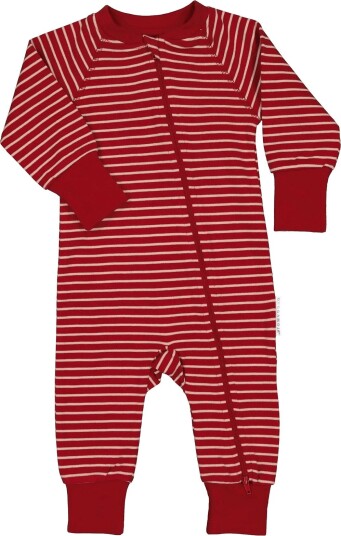 Geggamoja Pyjamas Two Way Zipper PINK/RED 74/80 L Geggamoja Pyjamas Two Way Zipper PINK/RED 74/80 L